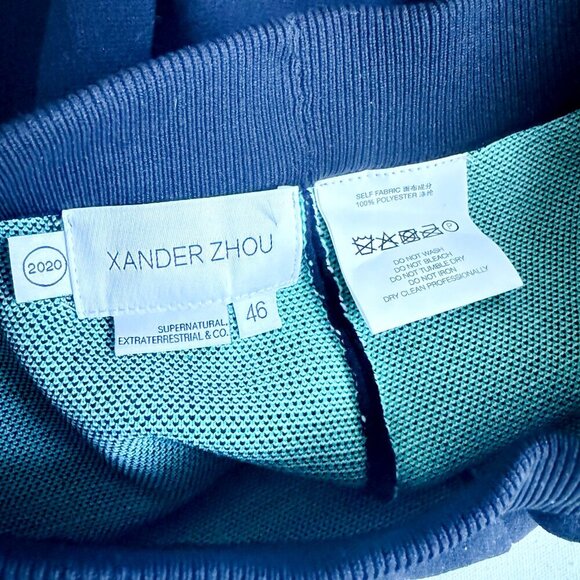 Xander Zhou Flared Knit Stripe Detail High Waist Pants 46/M - Picture 2 of 6